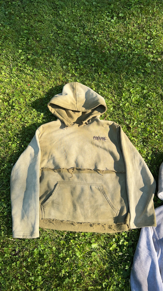 Olive overlapped hoodie